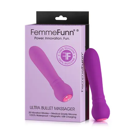 FemmeFunn Ultra Bullet Massager Rechargeable Silicone Vibrator in Purple