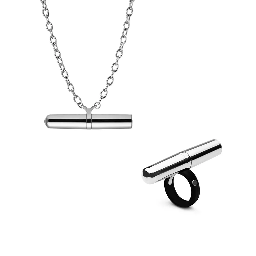 Crave Tease Collection (Necklace + Ring) in Silver