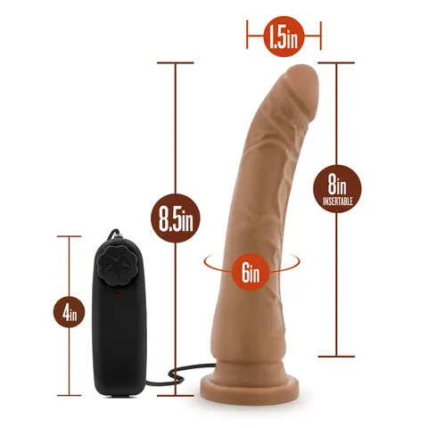 Dr. Skin 8.5 in. Vibrating Realistic Cock with Suction Cup in Tan