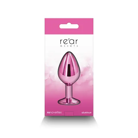 Rear Assets Metal Anal Plug Medium in Pink