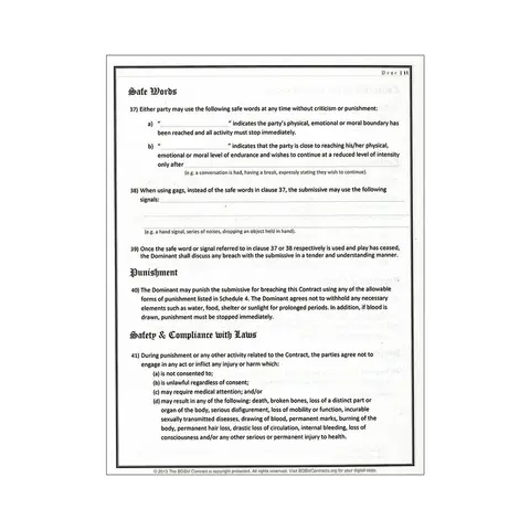 BDSM Contract