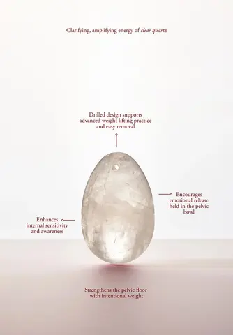 Chakrubs Prism Yoni Egg Clear Quartz (drilled)