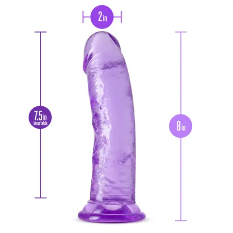 B Yours Plus Roar n' Ride 8 in. Dildo in Purple