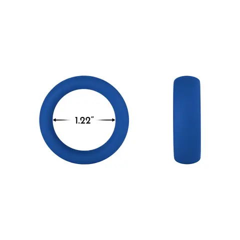 Forto F-64 Wide Liquid Silicone Cockring Small in Blue