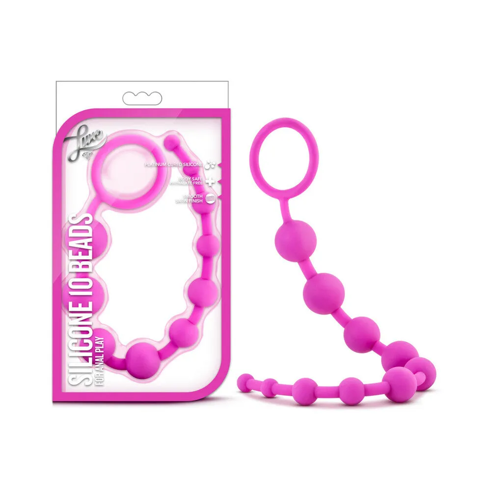 Luxe Silicone 10 Beads for Anal Play in Pink
