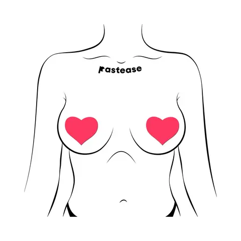 Pastease Love: Glow-in-the-Dark Neon Pink Heart Pasties Nipple Covers