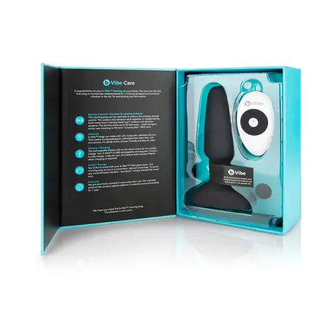 b-Vibe Rimming 2 Rotating and Vibrating Remote Control Plug in Black