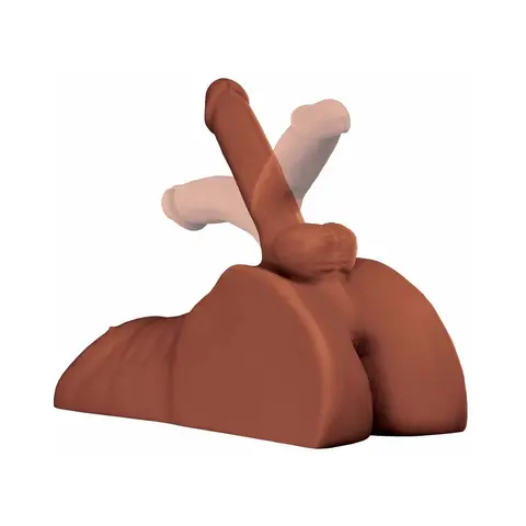 PDX Plus Perfect Ride Anal Masturbator With 6 in. Posable Dildo in Brown