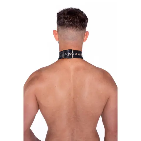 Prowler RED Leather Collar with Strap
