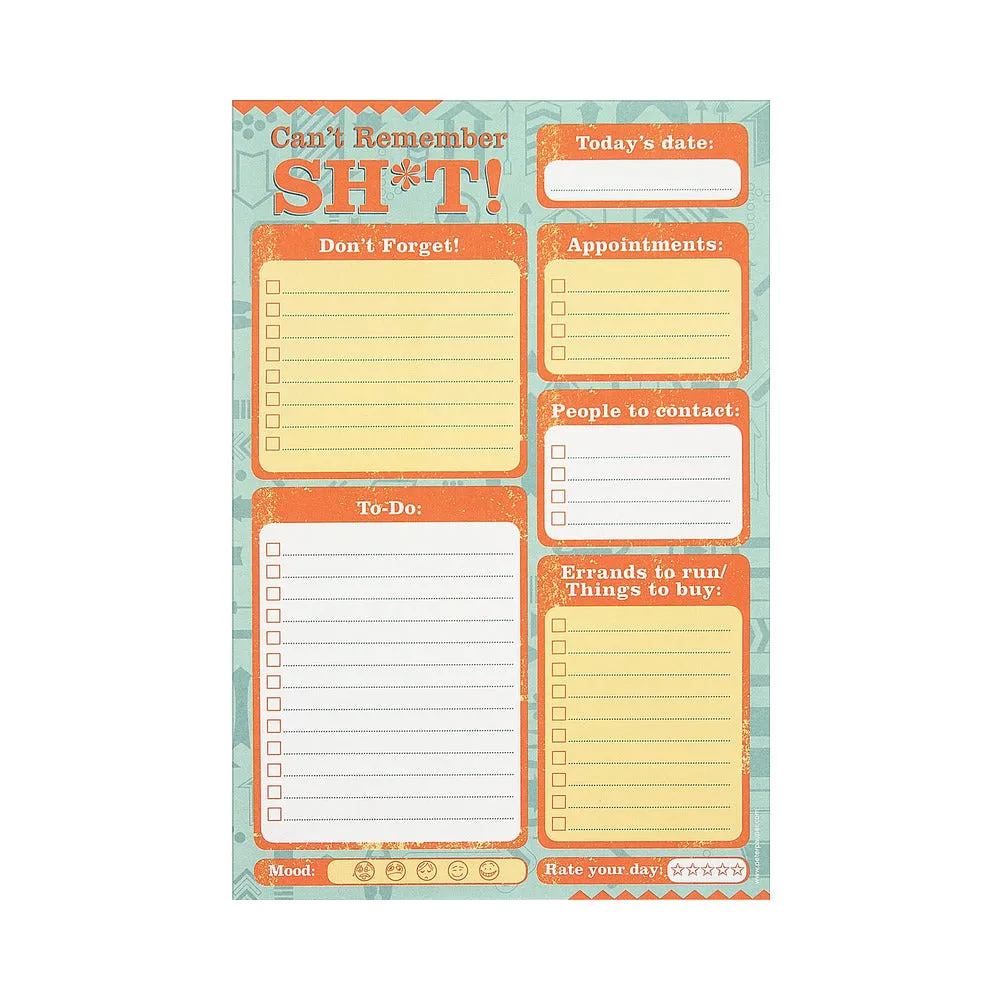 Can't Remember Shit Note Pad