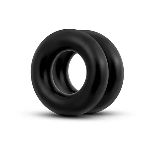 Stay Hard Donut Rings Oversized Cockring 2-Pack in Black
