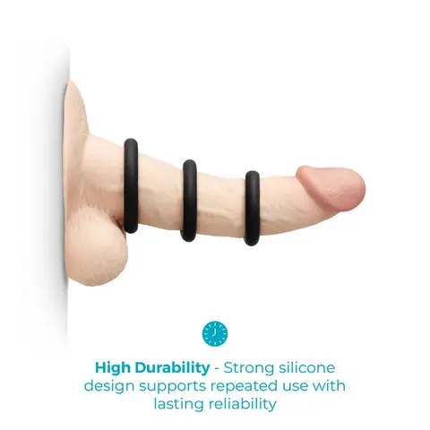 b-Vibe Snug Ring Swole 3-Pack Snug Fit Thick Silicone C-Ring