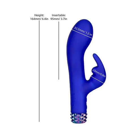 M'Lady Bunny Vibrator 6 in. Blue