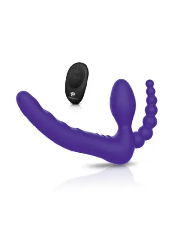 pegasus 7” remote control strapless double penetration silicone strap on