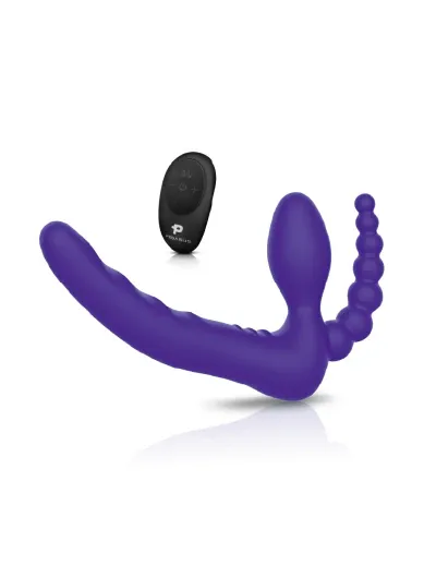 pegasus 7” remote control strapless double penetration silicone strap on