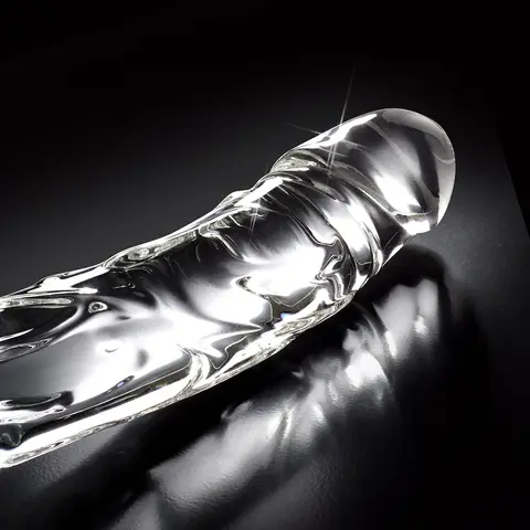 Icicles No. 62 Curved Realistic 6.5 in. Glass Dildo Clear
