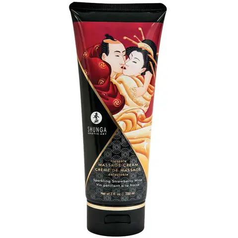 Shunga Kissable Massage Cream Sparkling Strawberry Wine 7 oz.