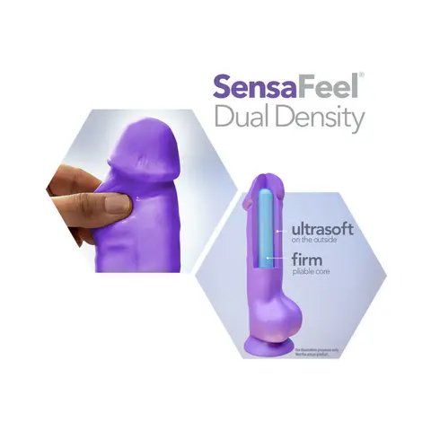 Au Naturel Bold Massive 9 in. Posable Dual Density Dildo with Balls Black