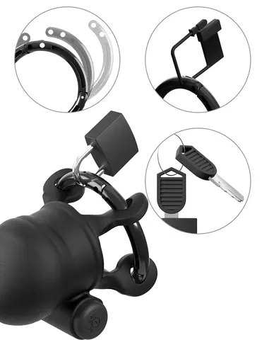 Fantasy C-Ringz ControlCore Trainer Remote Vibrating Cock Blocker Black