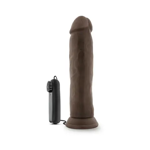 Dr. Skin Dr. Throb Realistic 9.5 in. Vibrating Dildo in Brown