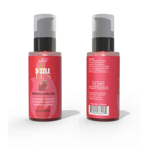 Sensuva Sizzle Lips Warming Gel Strawberry 2 oz.