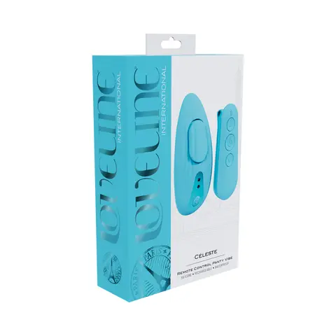 Loveline Celeste Rechargeable Silicone Remote Control Panty Vibrator in Blue