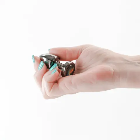 Rear Assets Petite Metal Anal Plug Gunmetal/Rainbow
