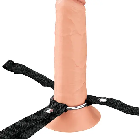 Fantasy X-Tensions Elite Hollow Silicone Strap-On 8 in. in Light