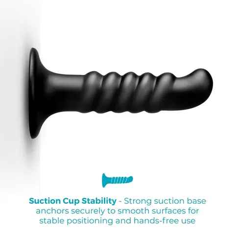 b-Vibe Krush 9.5 in. Curved & Ribbed Dildo with Suction Cup