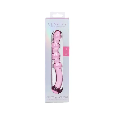 Clarity Celestial Serpent Blush Glass Dildo