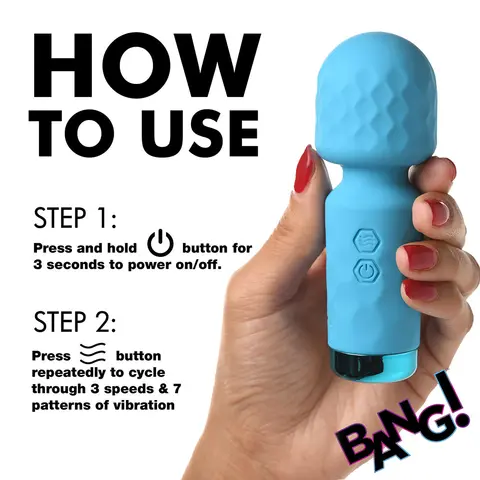 BANG! 10X Mini Silicone Wand in Blue