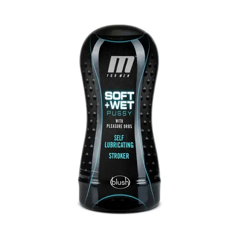 M for Men Soft + Wet Pussy with Pleasure Orbs Self-Lubricating Vagina Stroker Beige