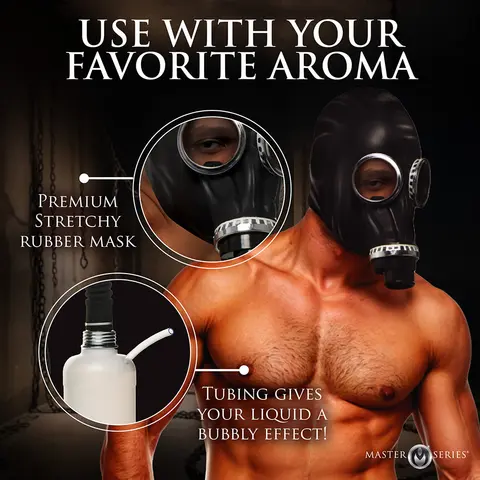 Master Series Rubber Gas Mask with Bottle