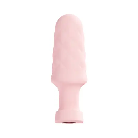 Loveline Velvet Rechargeable Silicone Remote Control Vibrating Plug in Pink