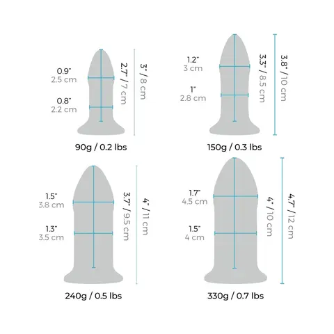 b-Vibe 4-Piece Anal Dilators Glass Plug Set