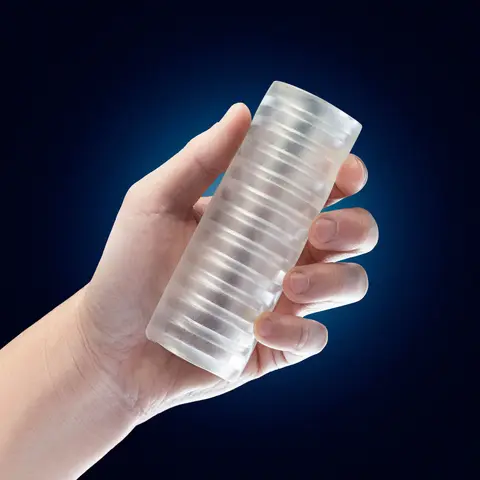 RIZE! Ribz Glow in the Dark Self-Lubricating Stroker Clear