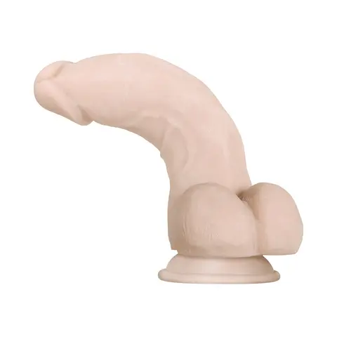 Evolved Real Supple Girthy Poseable 8.5 in. Realistic Dildo With Balls in Beige