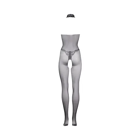 Le Desir Fishnet & Lace High-Neck Bodystocking Black O/S