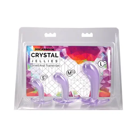 Crystal Jellies Curved Anal Trainer Set in Purple
