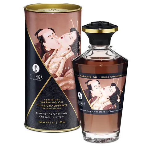 Shunga Aphrodisiac Warming Oil Intoxicating Chocolate 3.5 oz.