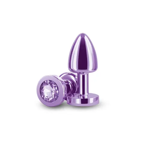 Rear Assets Petite Metal Anal Plug in Purple