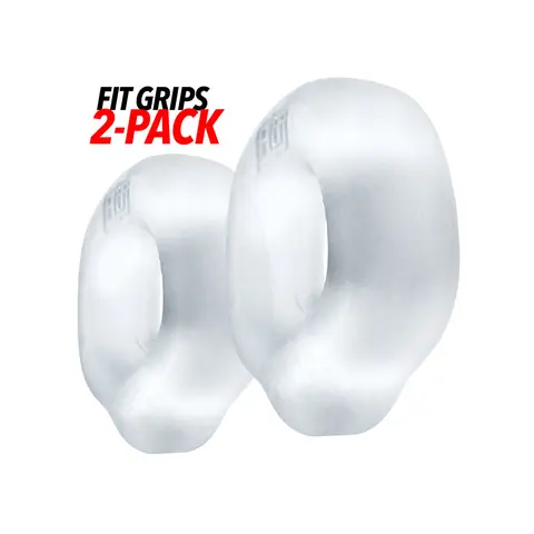 Hunkyjunk Fit Grips 2-Pack Ergo-Fit Cockrings Clear/Clear