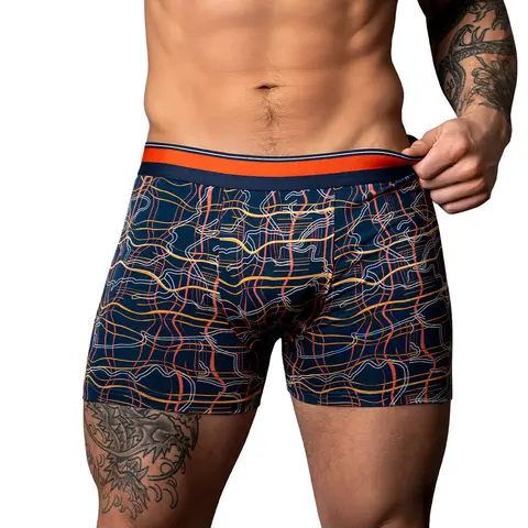 Male Power Soo Cumfy Boxer Brief Navy/Orange L