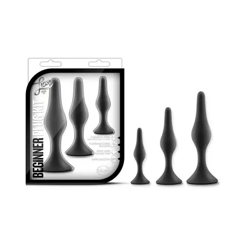 Luxe 3-Piece Silicone Beginner Plug Kit in Black