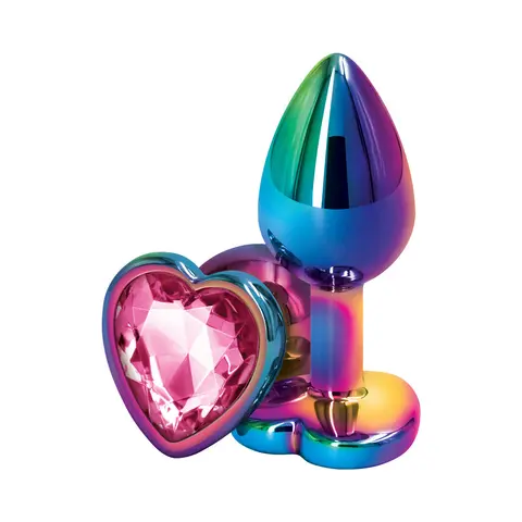 Rear Assets Metal Heart Plug Small in Multicolor/Pink