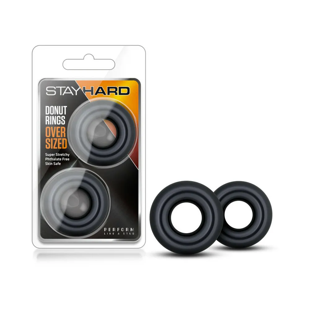 Stay Hard Donut Rings Oversized Cockring 2-Pack in Black