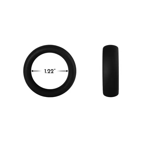 Forto F-64 Wide Liquid Silicone Cockring Small in Black