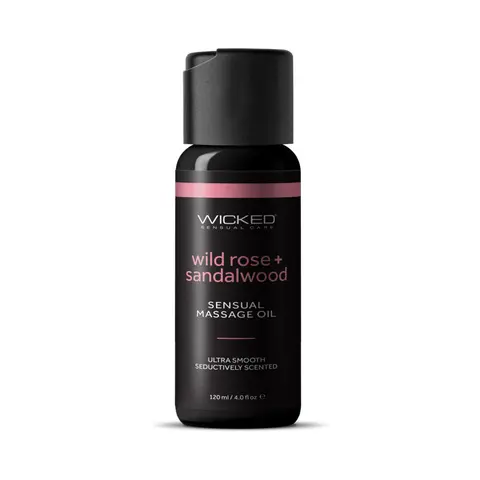 Wicked Wild Rose+Sandlewood Massage Oil 4 oz.