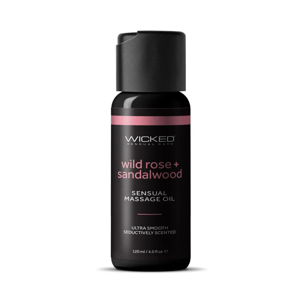 Wicked Wild Rose+Sandlewood Massage Oil 4 oz.