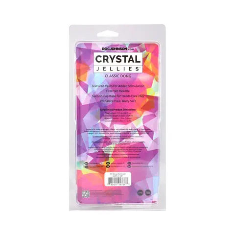 Crystal Jellies 7.5 in. Dong in Rainbow